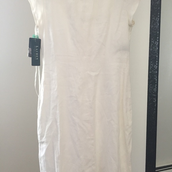 VTG 128$ Lauren Ralph Lauren Dress White Linen 10P - Picture 8 of 8